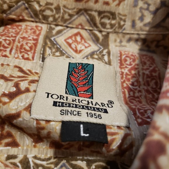 Tori Richard Hawaiian Button Up Shirt Multi-color Men's Large L Beach Honolulu - Picture 6 of 9